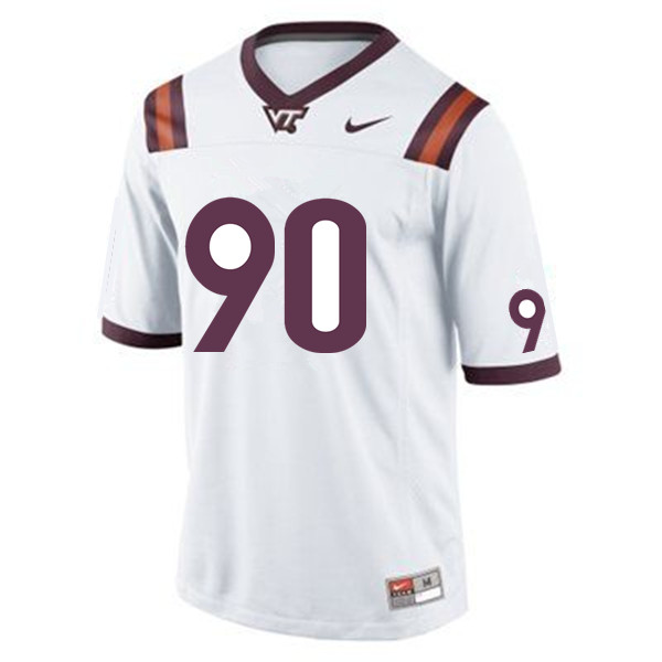 Men #90 Sam Brooks Virginia Tech Hokies College Football Jerseys Sale-White